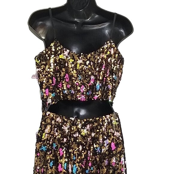 Cosmopolitan Sequin Crop Top Or Skirt Separates Dress the Population NWT - Picture 12 of 16